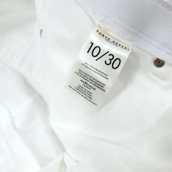 Curve Appeal Rae High Rise Straight Jeans Size 10 30 White Concealed Comfort - Picture 5 of 8
